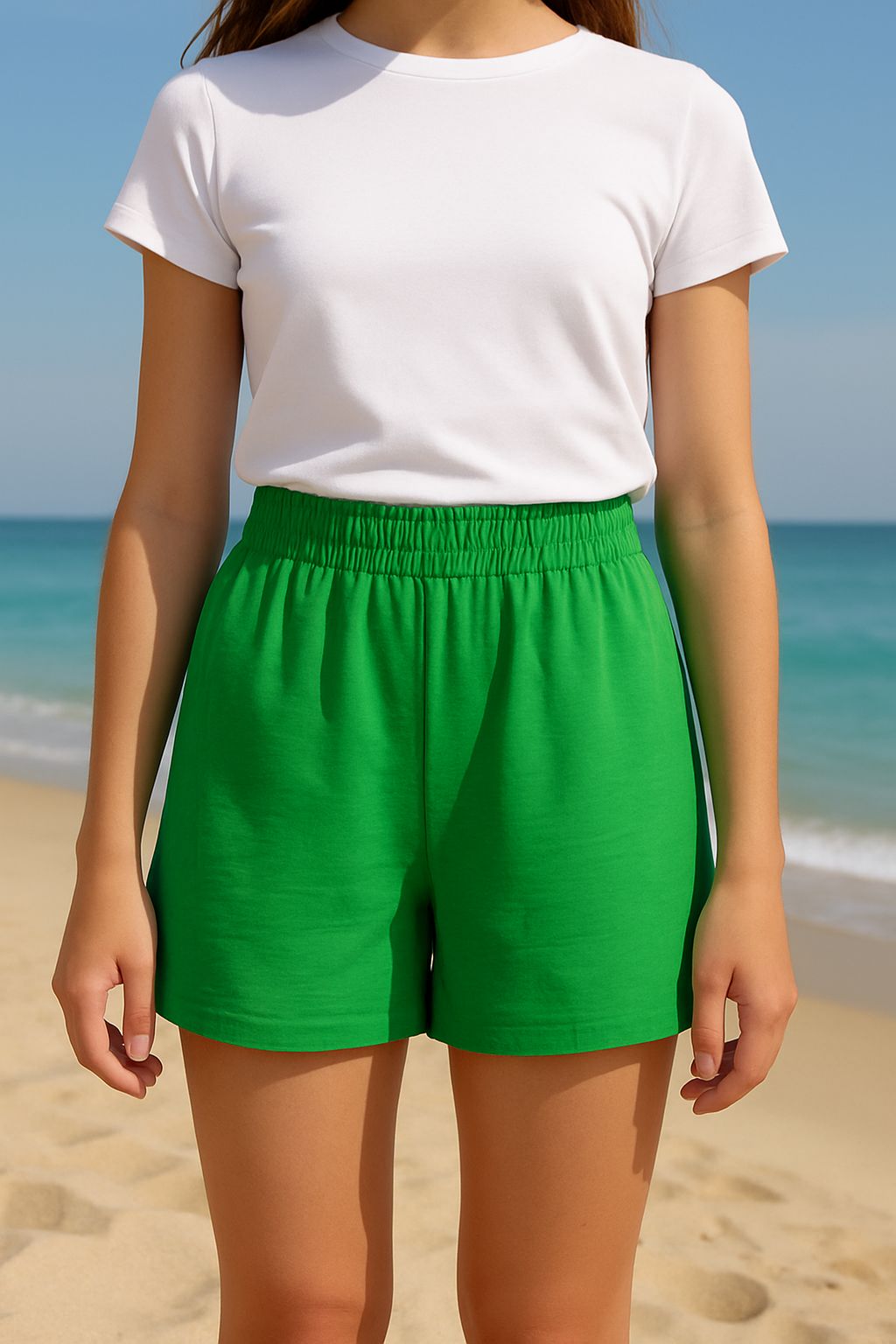 Pantaloni scurți din bumbac verde – „Fresh Fit”