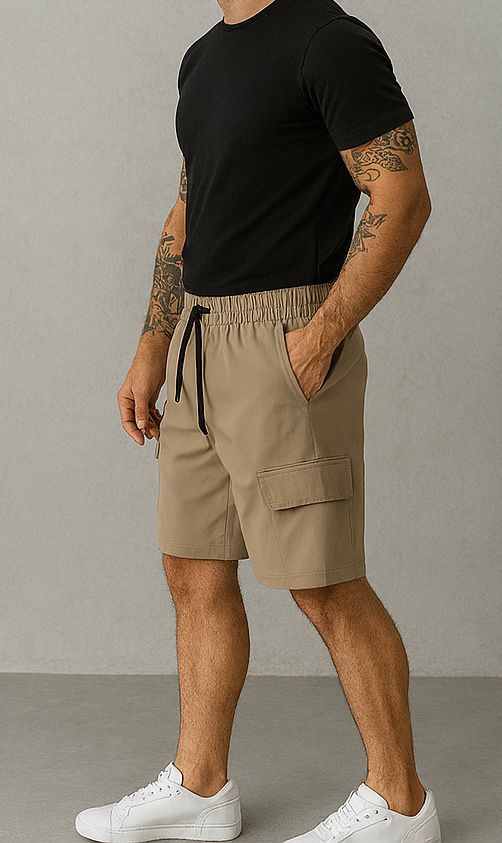 Pantaloni scurți cargo bej pentru bărbați – Urban Comfort