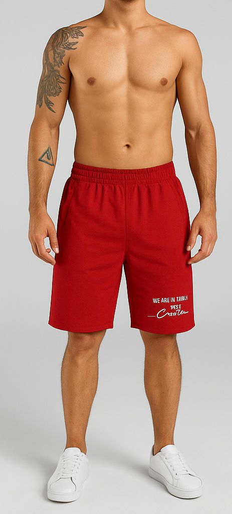 Pantaloni scurți „Crative Red” – Streetwear cu atitudine